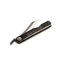 Load image into Gallery viewer, Black and Brass Folding Pocket Knife

