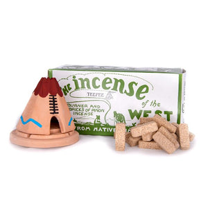 Teepee Incense Burner with 20 Count Box Pinon Incense