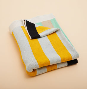Multi Stripe Cotton Throw Blanket