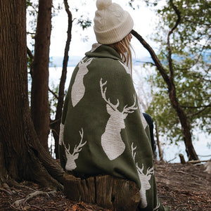 Eco Stag Silhouette Throw Blanket