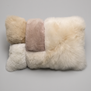 Colorblock Alpaca Lumbar Pillow