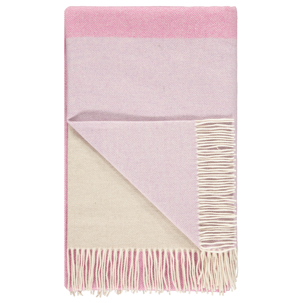 Lambswool Throw Blanket in Pink and Lilac