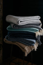 Load image into Gallery viewer, Merino Lambswool &amp; Cashmere Throw Blanket Midnight
