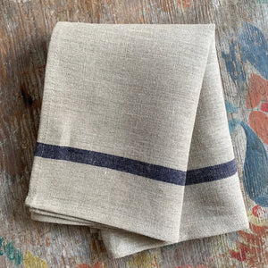 Natural with Blue Stripe Kitchen Towel