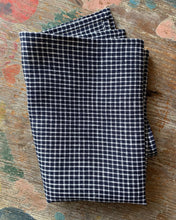 Load image into Gallery viewer, Navy &amp; White Plaid Kitchen Towel
