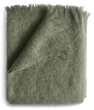 Load image into Gallery viewer, Mohair Throw Blanket Moss
