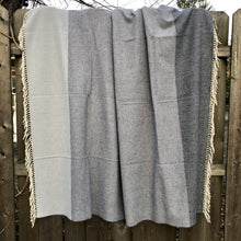 Load image into Gallery viewer, Lambswool Throw Blanket in Light and Dark Denim
