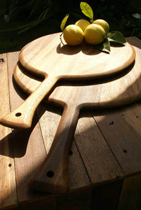 Acacia Wood Round Board with Handle