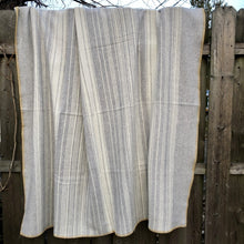 Load image into Gallery viewer, Lambswool and Cashmere Throw Blanket in Ivory, Grey and Gold
