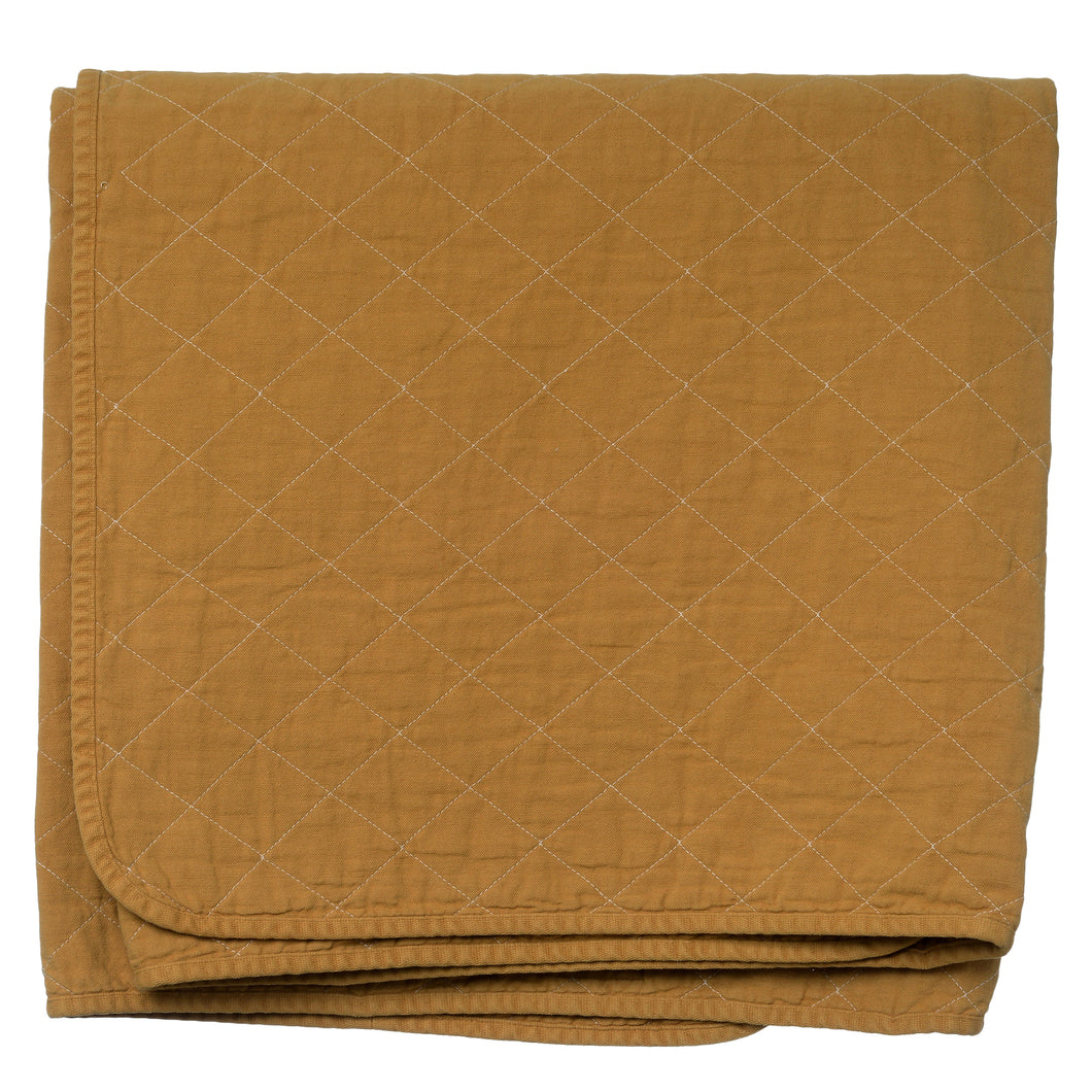 Honey Quilted Cotton Solid Throw Blanket